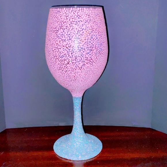 Custom Painted Wine Glass (Flower) - Picture 3 of 5